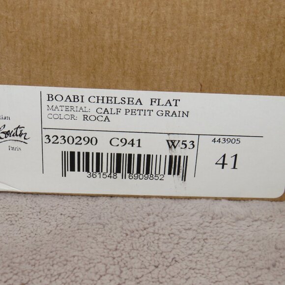 Christian Louboutin Boabi Mocha Grain Leather Chelsea Boot Size 8 NWB